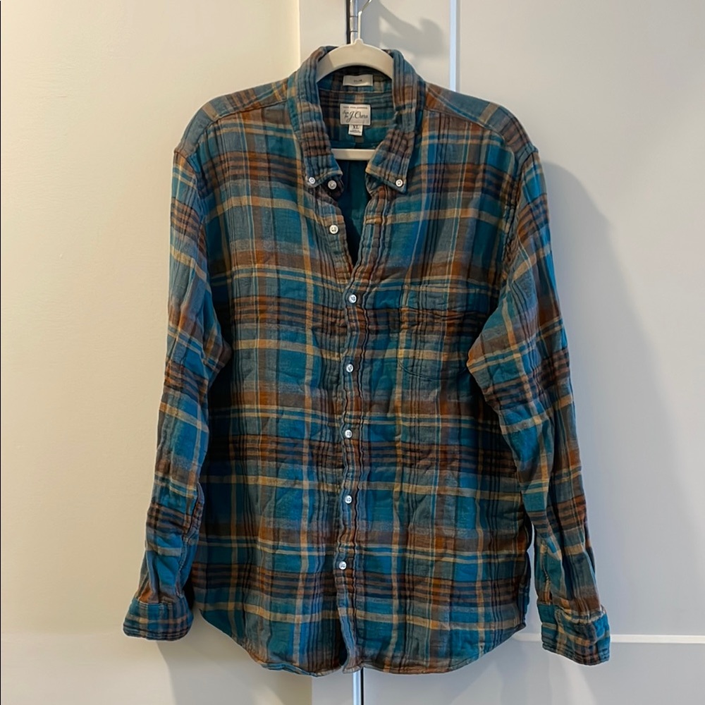 J. Crew Men’s XL Slim Plaid Button-Up Shirt